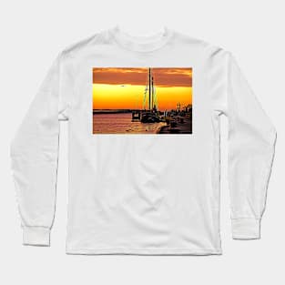 Artistic Tall Ship at Sunrise Long Sleeve T-Shirt